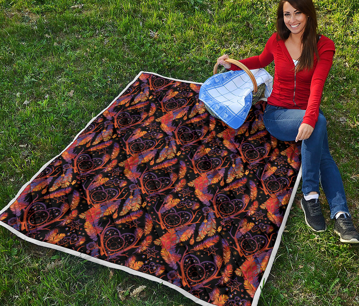 Indian Tribal Dream Catcher Print Quilt