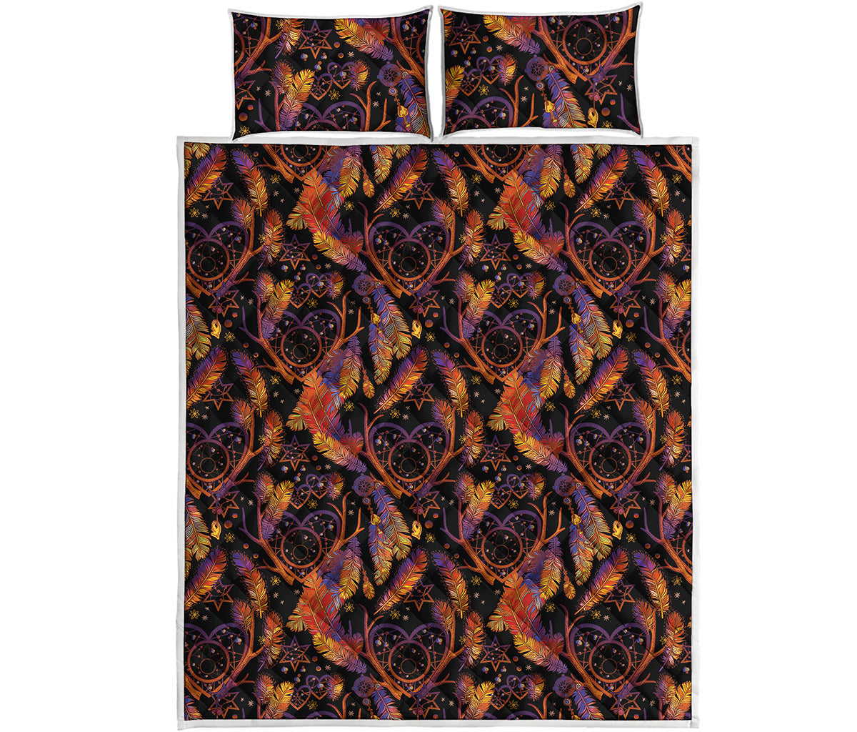 Indian Tribal Dream Catcher Print Quilt Bed Set