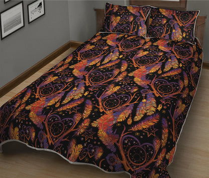 Indian Tribal Dream Catcher Print Quilt Bed Set