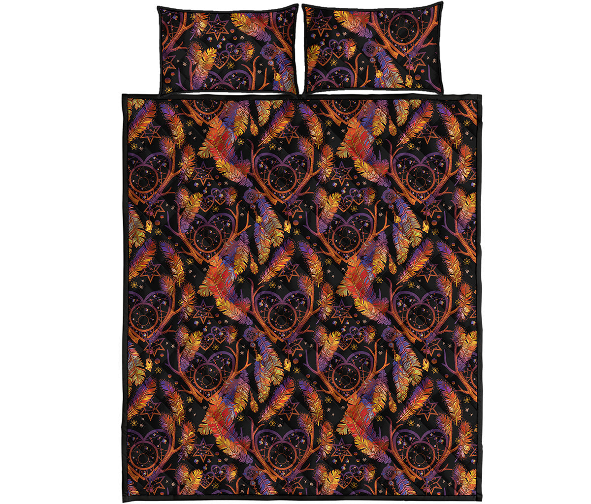 Indian Tribal Dream Catcher Print Quilt Bed Set