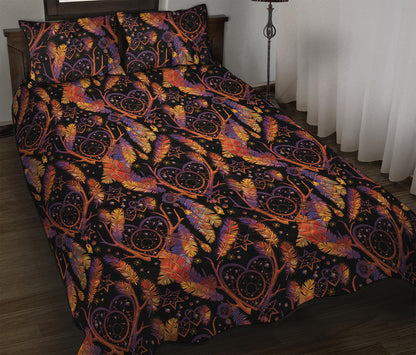Indian Tribal Dream Catcher Print Quilt Bed Set