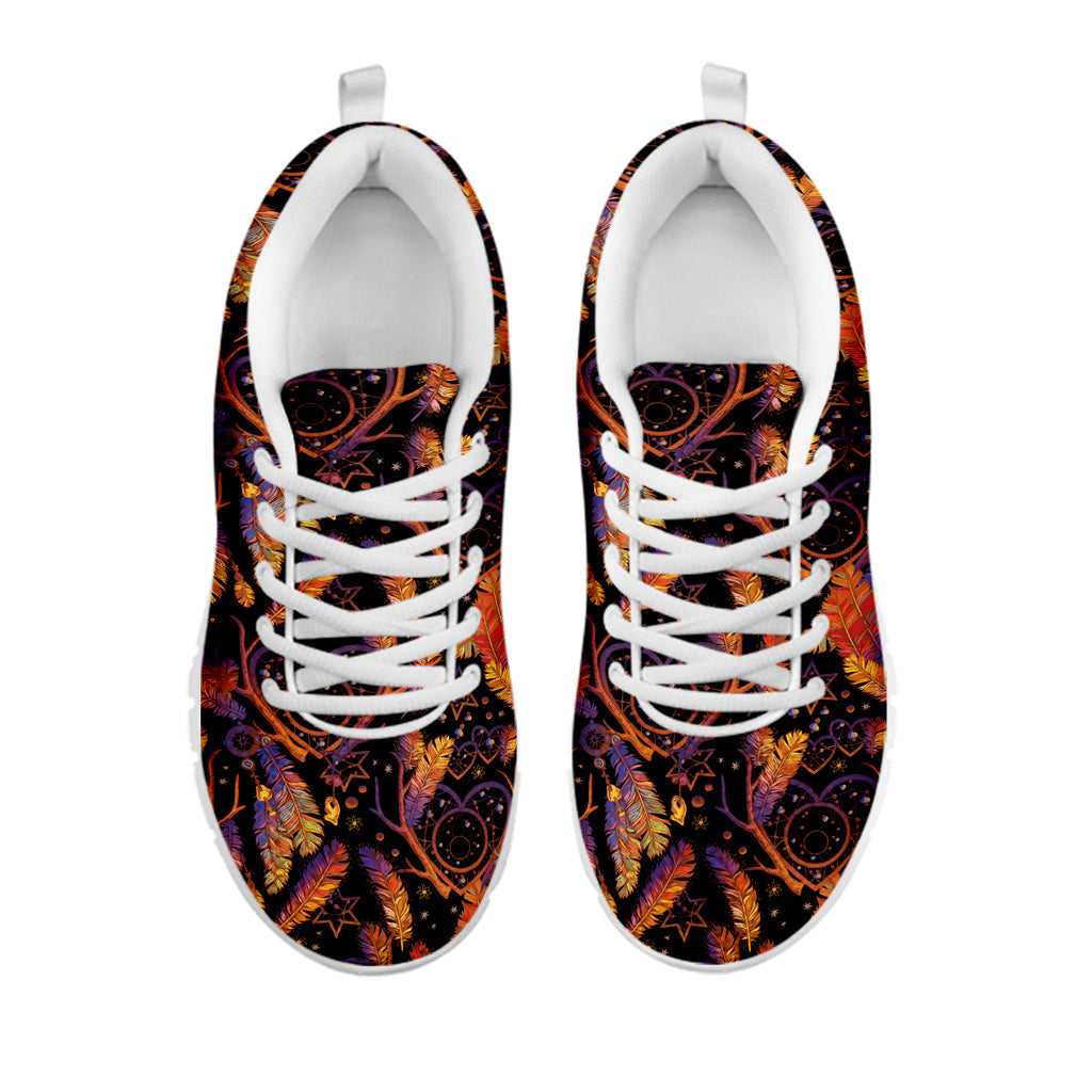 Indian Tribal Dream Catcher Print White Sneakers