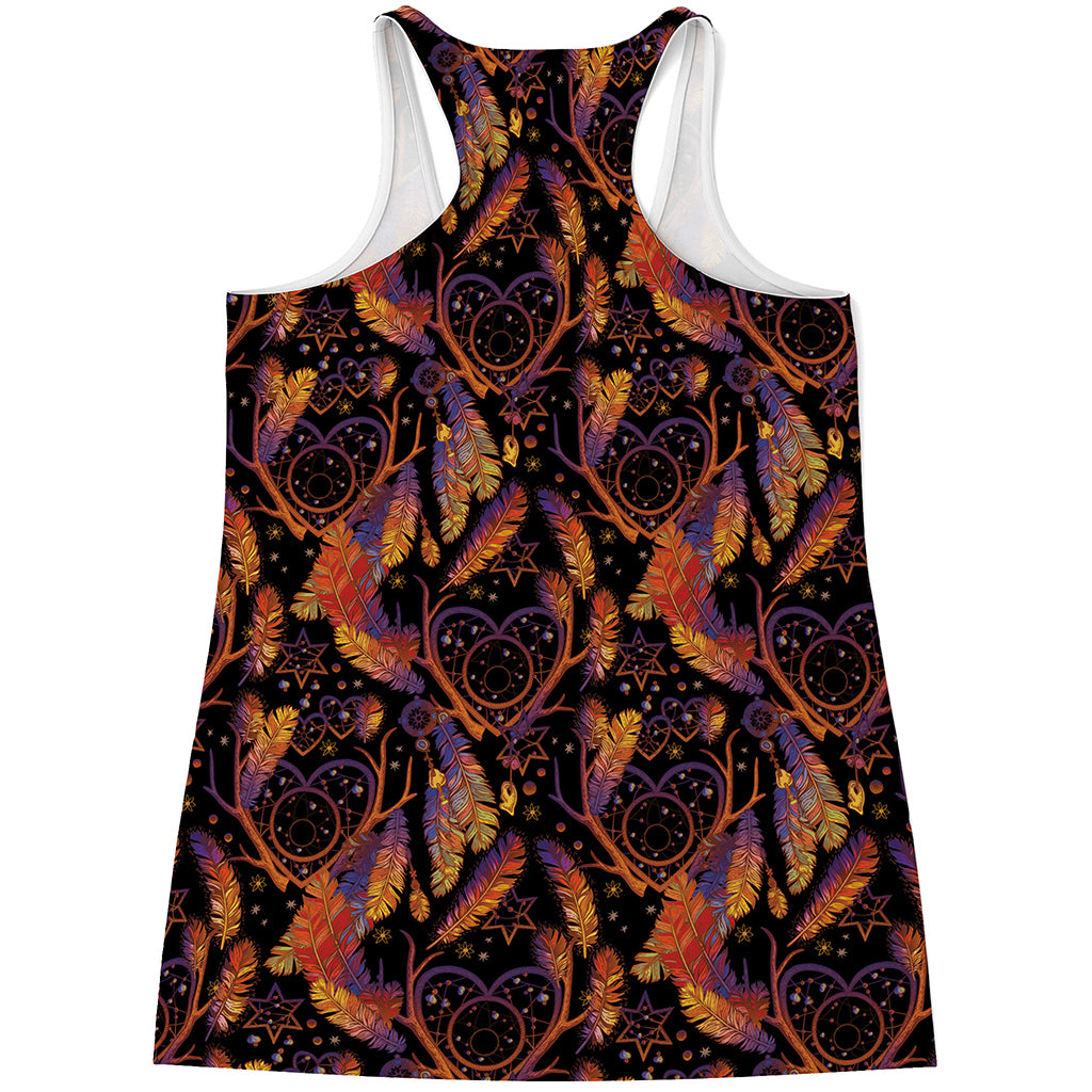 Indian Tribal Dream Catcher Print Women's Racerback Tank Top