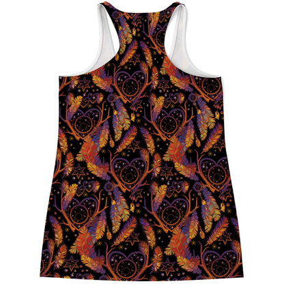Indian Tribal Dream Catcher Print Women's Racerback Tank Top