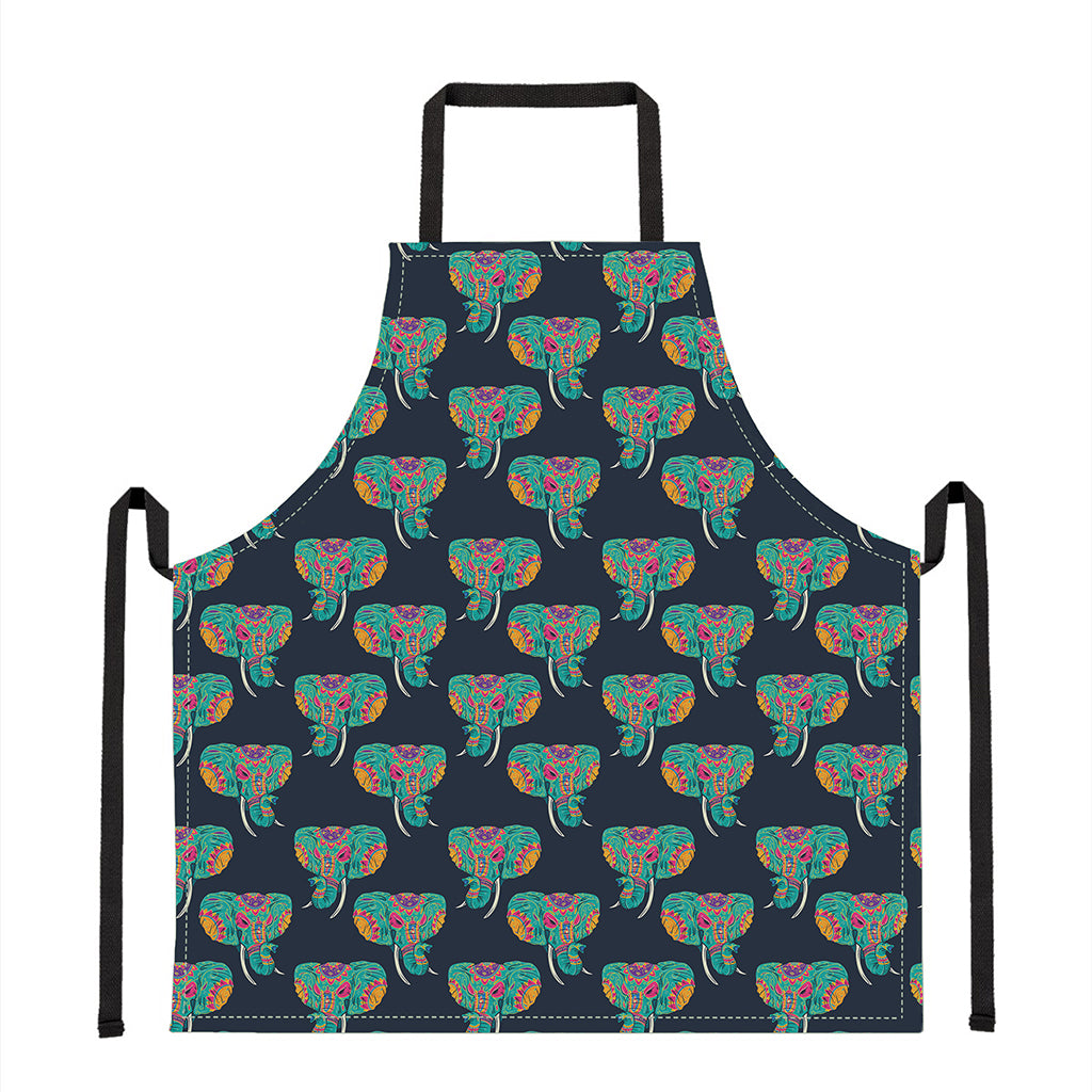 Indian Tribal Elephant Pattern Print Apron