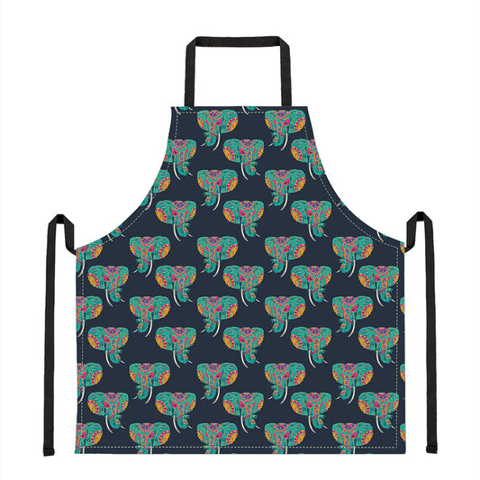 Indian Tribal Elephant Pattern Print Apron
