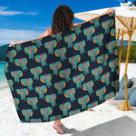 Indian Tribal Elephant Pattern Print Beach Sarong Wrap