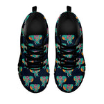 Indian Tribal Elephant Pattern Print Black Sneakers