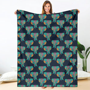 Indian Tribal Elephant Pattern Print Blanket