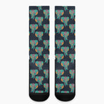 Indian Tribal Elephant Pattern Print Crew Socks