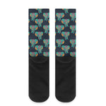 Indian Tribal Elephant Pattern Print Crew Socks