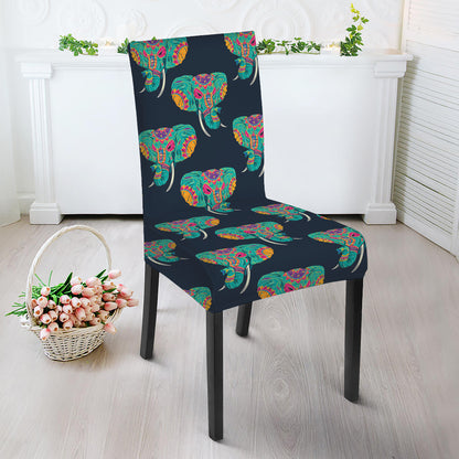 Indian Tribal Elephant Pattern Print Dining Chair Slipcover