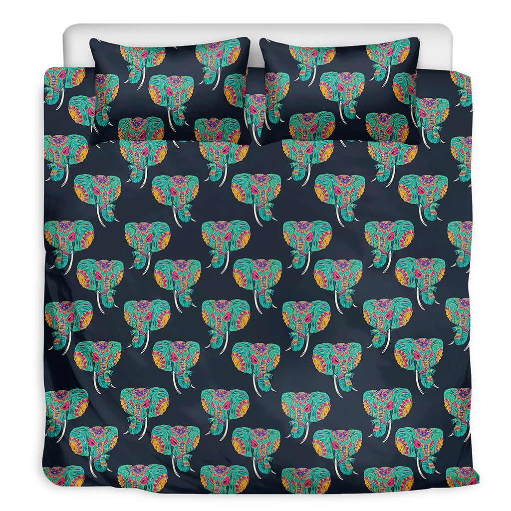 Indian Tribal Elephant Pattern Print Duvet Cover Bedding Set