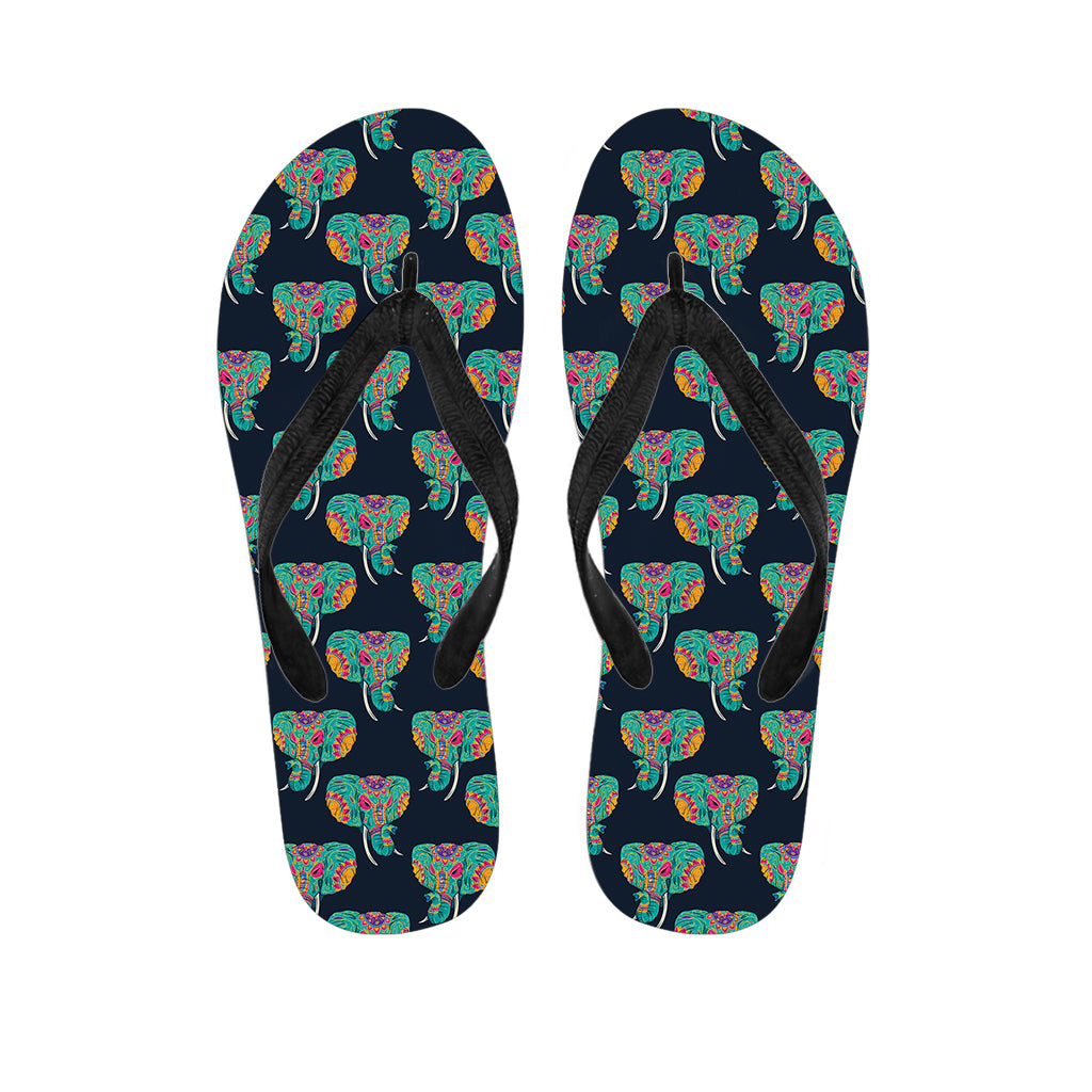 Indian Tribal Elephant Pattern Print Flip Flops