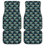 Indian Tribal Elephant Pattern Print Front and Back Car Floor Mats