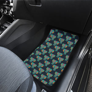 Indian Tribal Elephant Pattern Print Front Car Floor Mats