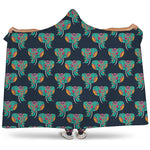 Indian Tribal Elephant Pattern Print Hooded Blanket