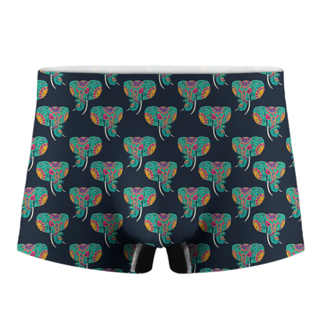 Indian Tribal Elephant Pattern Print Men's Boxer Briefs