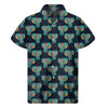 Indian Tribal Elephant Pattern Print Men's Short Sleeve Shirt