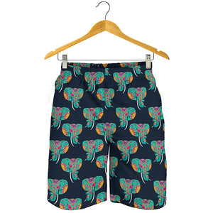 Indian Tribal Elephant Pattern Print Men's Shorts