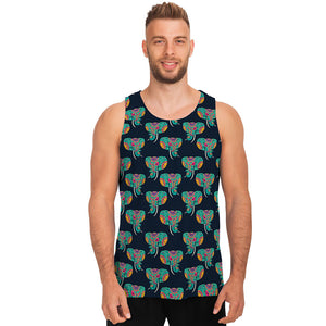 Indian Tribal Elephant Pattern Print Men's Tank Top