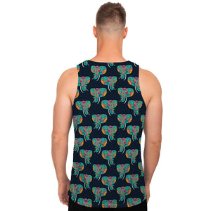 Indian Tribal Elephant Pattern Print Men's Tank Top