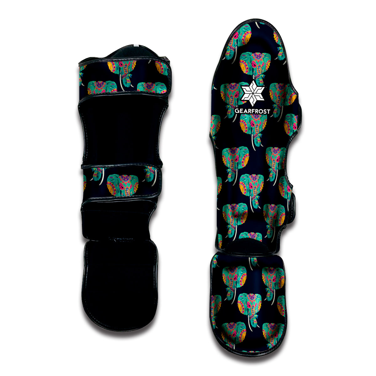 Indian Tribal Elephant Pattern Print Muay Thai Shin Guard
