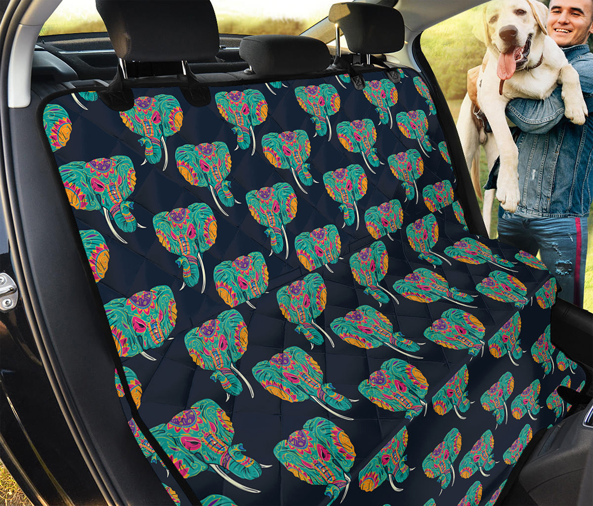 Indian Tribal Elephant Pattern Print Pet Car Back Seat Cover
