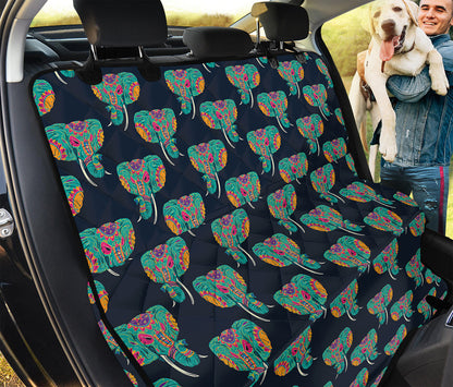 Indian Tribal Elephant Pattern Print Pet Car Back Seat Cover