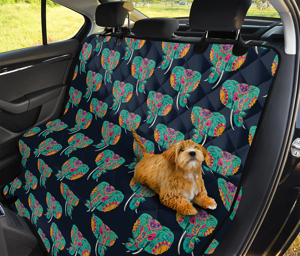Indian Tribal Elephant Pattern Print Pet Car Back Seat Cover