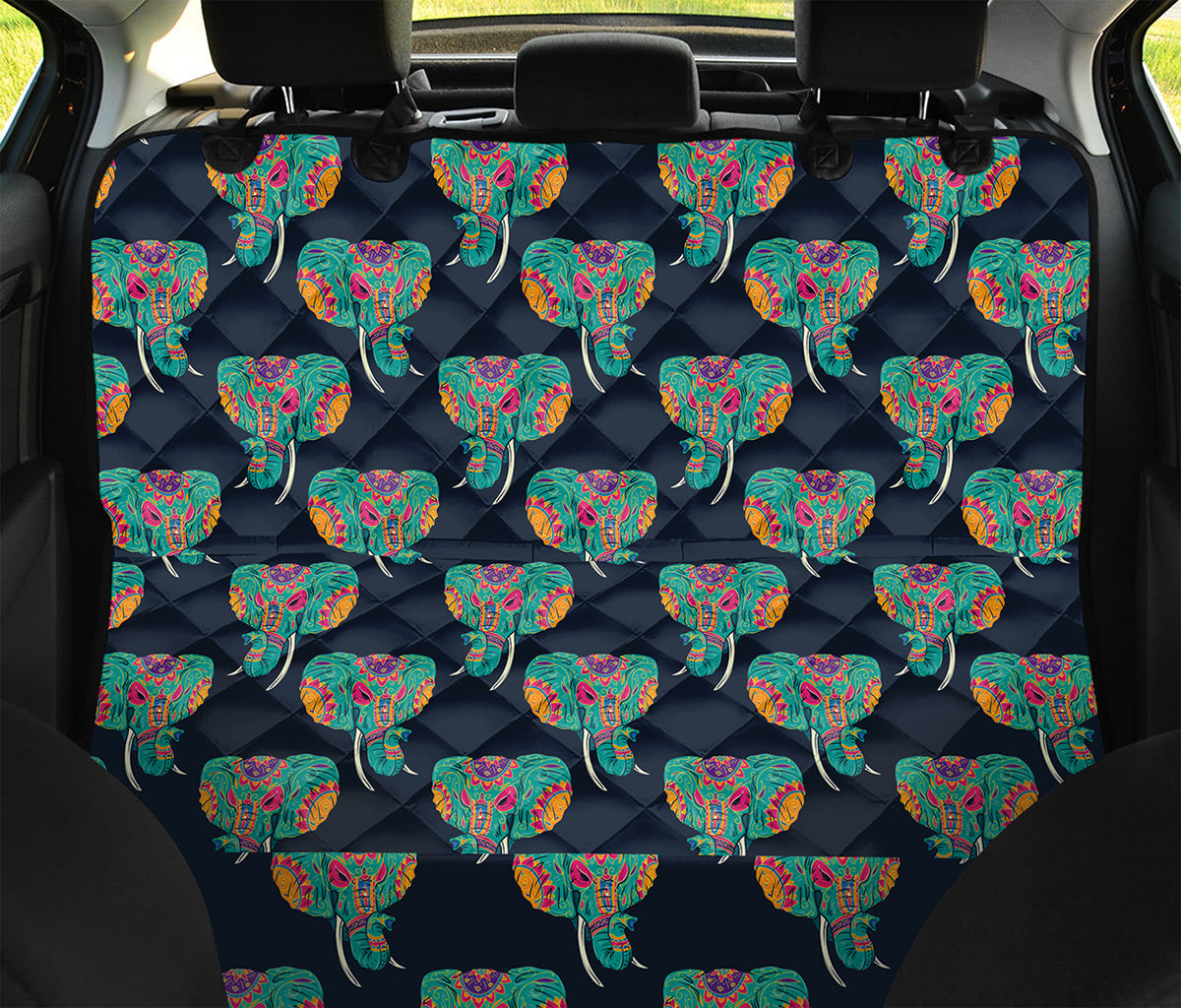 Indian Tribal Elephant Pattern Print Pet Car Back Seat Cover