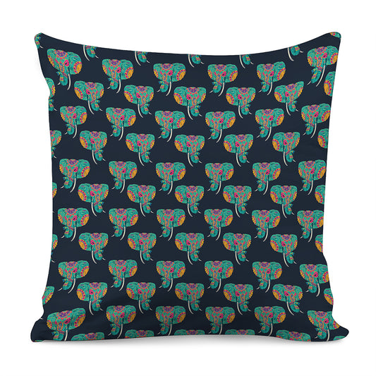 Indian Tribal Elephant Pattern Print Pillow Cover