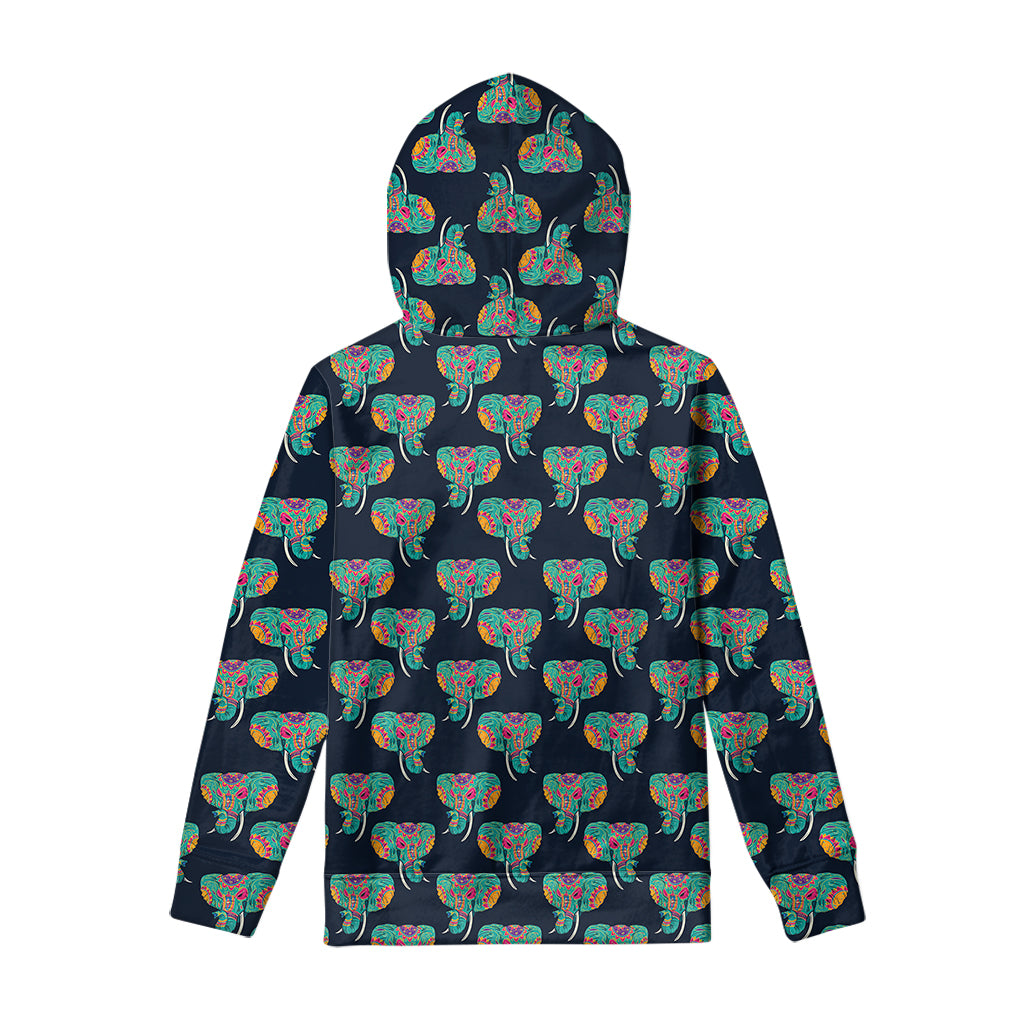 Indian Tribal Elephant Pattern Print Pullover Hoodie