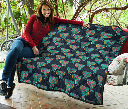 Indian Tribal Elephant Pattern Print Quilt