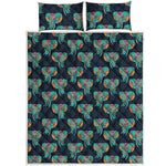 Indian Tribal Elephant Pattern Print Quilt Bed Set