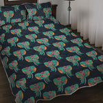 Indian Tribal Elephant Pattern Print Quilt Bed Set
