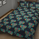 Indian Tribal Elephant Pattern Print Quilt Bed Set