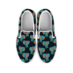 Indian Tribal Elephant Pattern Print White Slip On Shoes