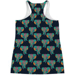 Indian Tribal Elephant Pattern Print Women's Racerback Tank Top