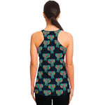 Indian Tribal Elephant Pattern Print Women's Racerback Tank Top