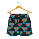 Indian Tribal Elephant Pattern Print Women's Shorts