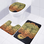 Indian Tribal Spiritual Elephant Print 3 Piece Bath Mat Set