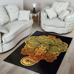 Indian Tribal Spiritual Elephant Print Area Rug