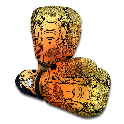 Indian Tribal Spiritual Elephant Print Boxing Gloves