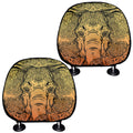Indian Tribal Spiritual Elephant Print Car Headrest Covers