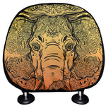 Indian Tribal Spiritual Elephant Print Car Headrest Covers