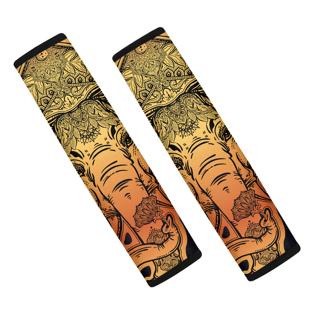 Indian Tribal Spiritual Elephant Print Car Seat Belt Covers