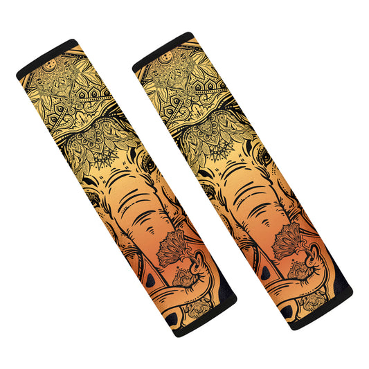 Indian Tribal Spiritual Elephant Print Car Seat Belt Covers