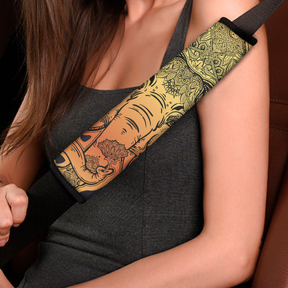 Indian Tribal Spiritual Elephant Print Car Seat Belt Covers