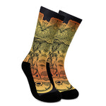 Indian Tribal Spiritual Elephant Print Crew Socks